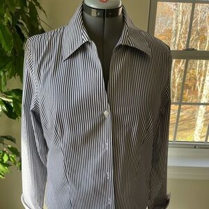 Calvin Klein dress shirt striped black and white